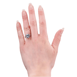 Bague Solitaire en or blanc et aigue - marine - Castafiore