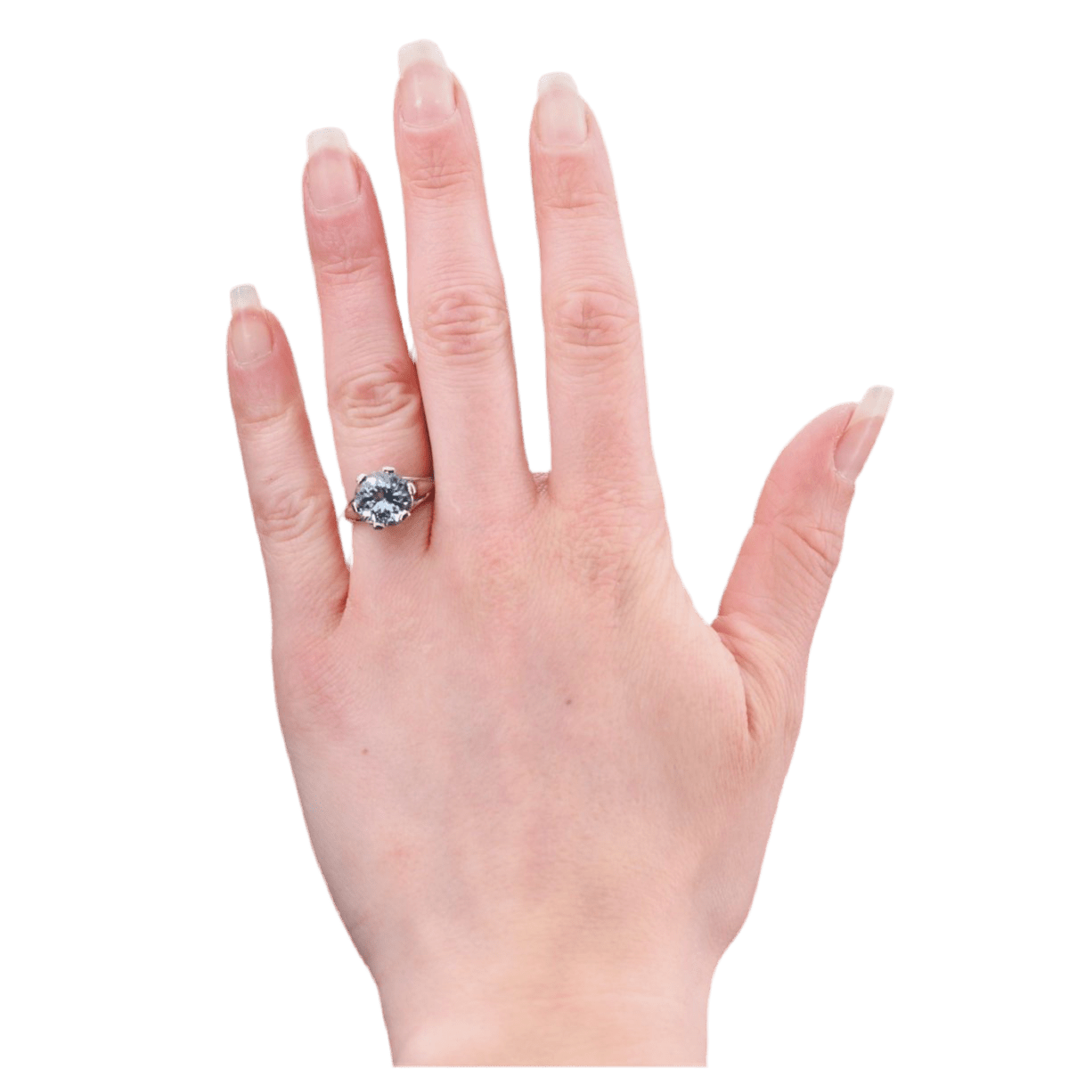 Bague Solitaire en or blanc et aigue - marine - Castafiore