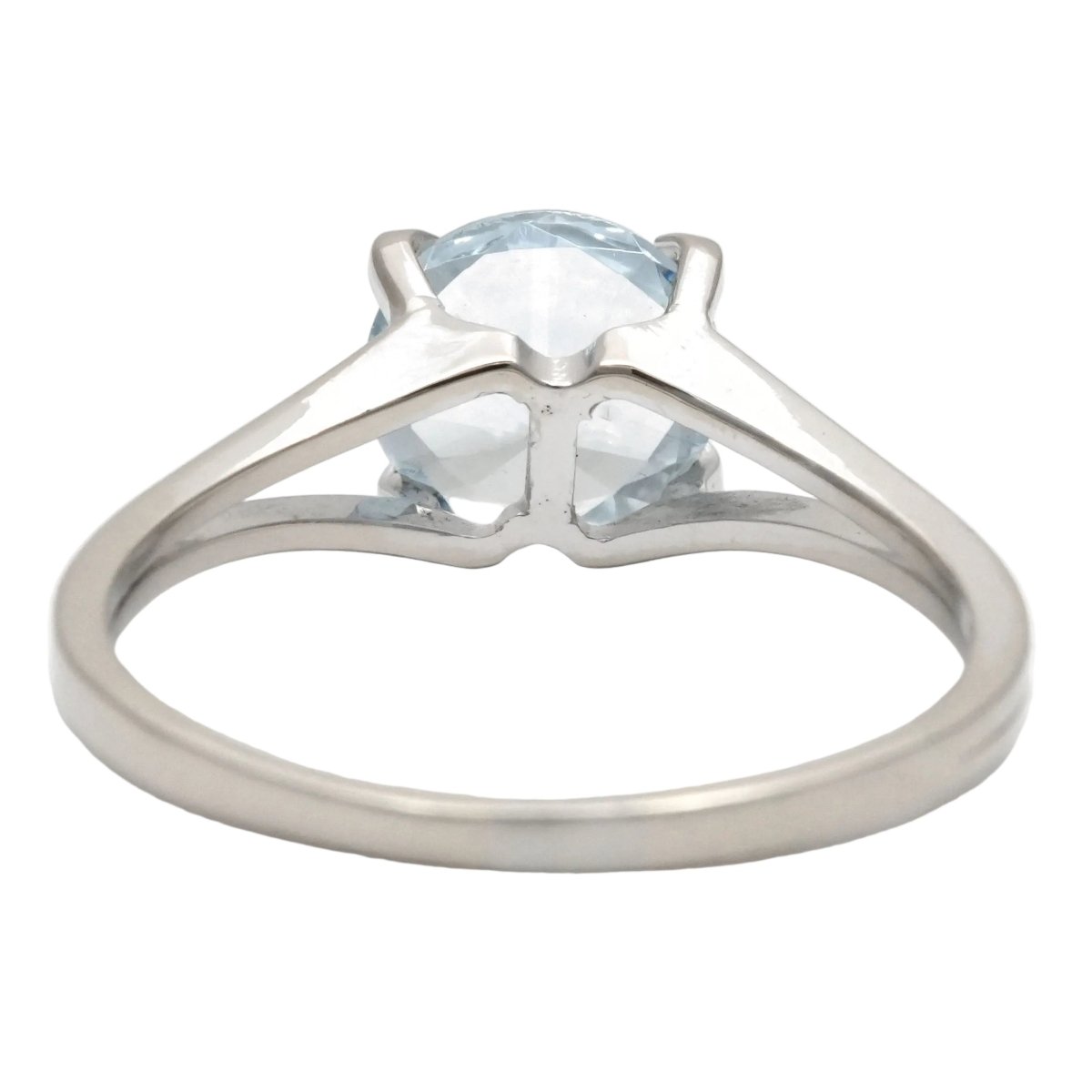 Bague Solitaire en or blanc et aigue-marine - Castafiore