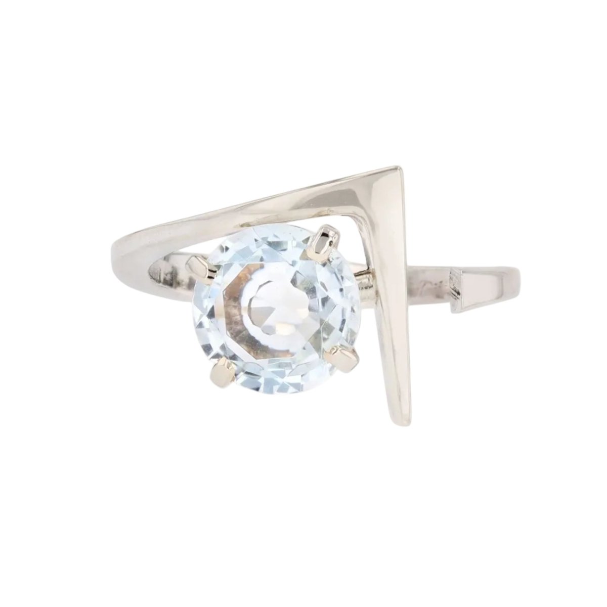 Ring white gold vintage aquamarine