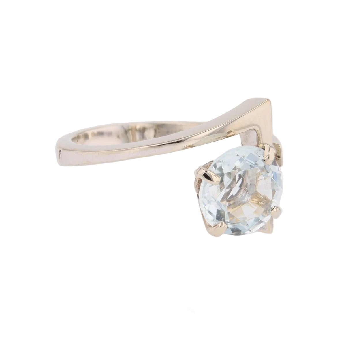 Ring white gold vintage aquamarine