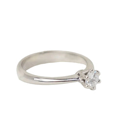 Bague solitaire en or blanc et diamant 0.34ct - Castafiore