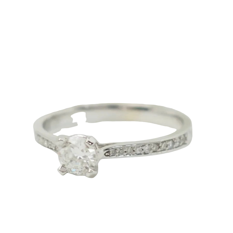 Bague solitaire en or blanc et diamant 0.35ct - Castafiore