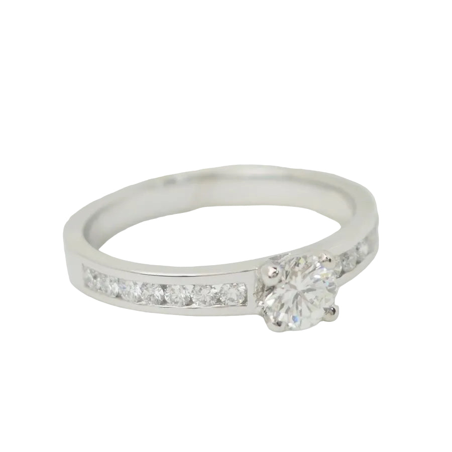 Bague solitaire en or blanc et diamant 0.37ct - Castafiore