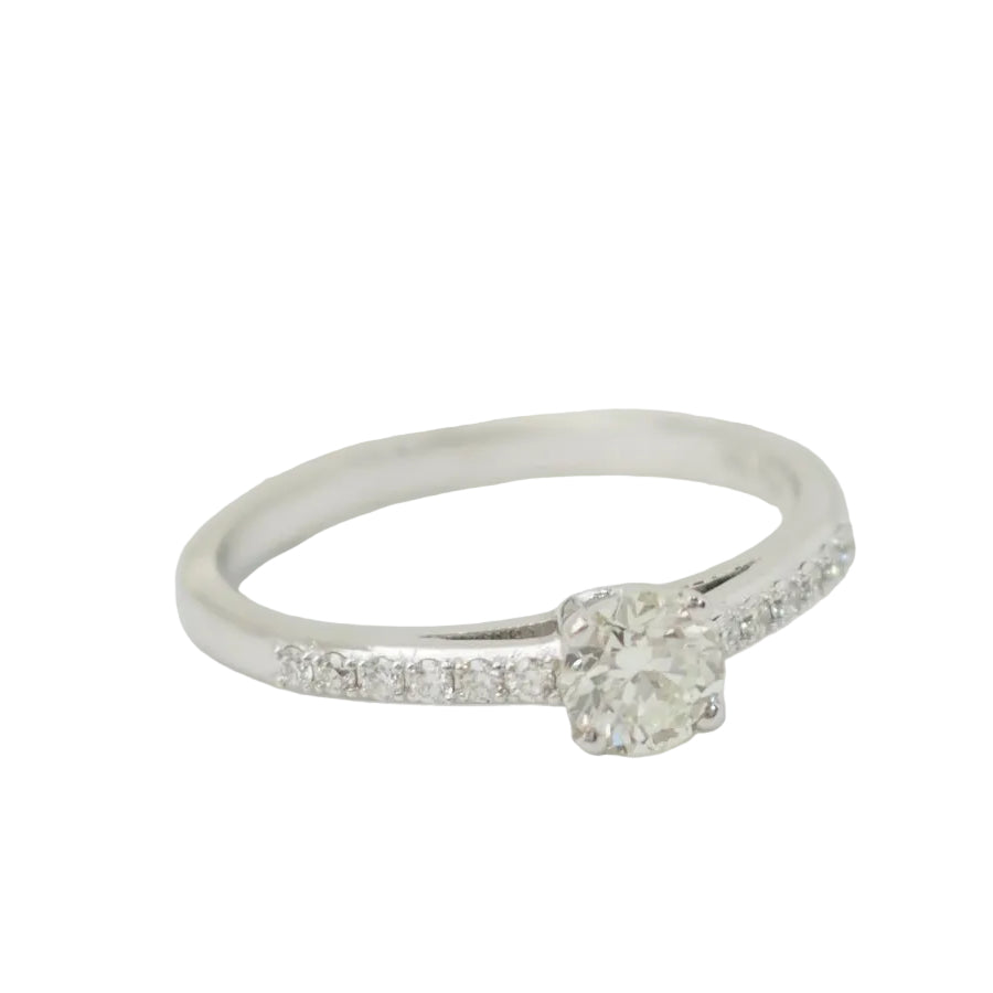 Bague solitaire en or blanc et diamant 0.41ct - Castafiore