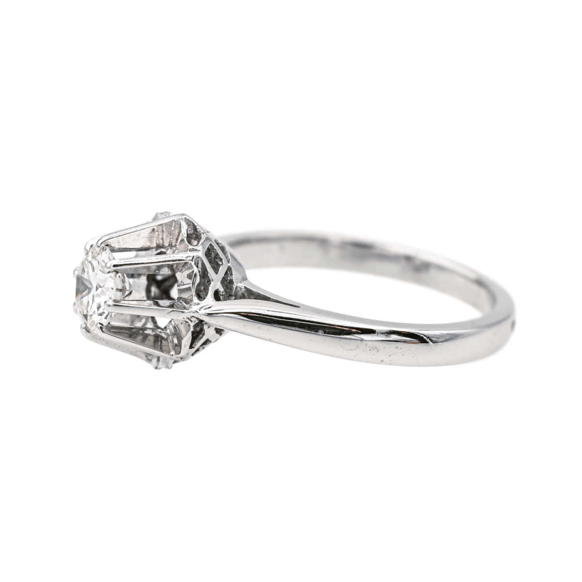 Bague Solitaire en or blanc et diamant - Castafiore