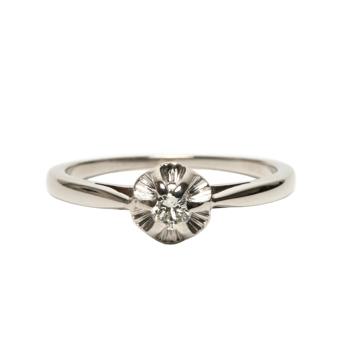 Bague Solitaire en or blanc et diamant - Castafiore