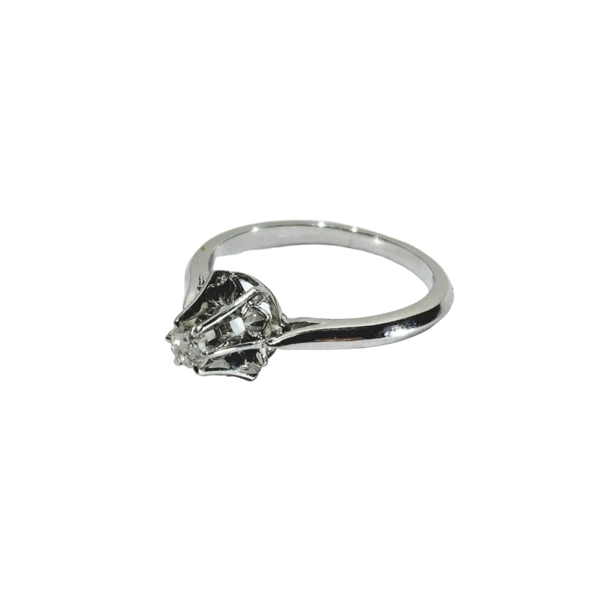 Bague Solitaire en or blanc et diamant - Castafiore