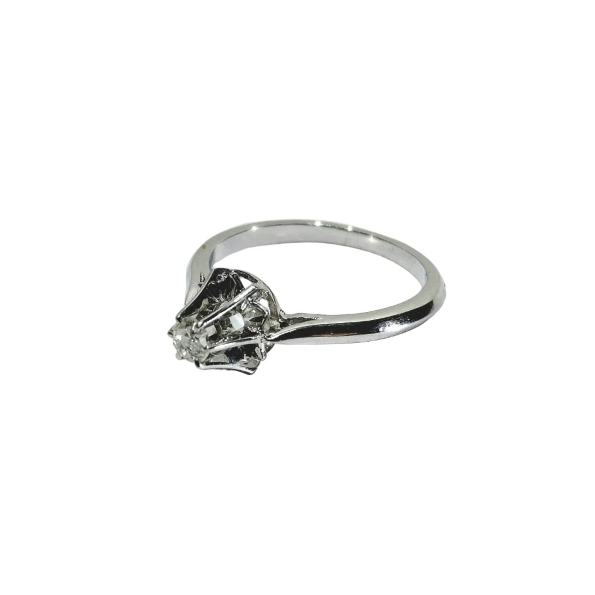 Bague Solitaire en or blanc et diamant - Castafiore