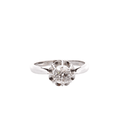 Bague Solitaire en or blanc et diamant - Castafiore