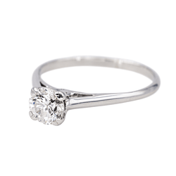 Bague Solitaire en or blanc et diamant - Castafiore