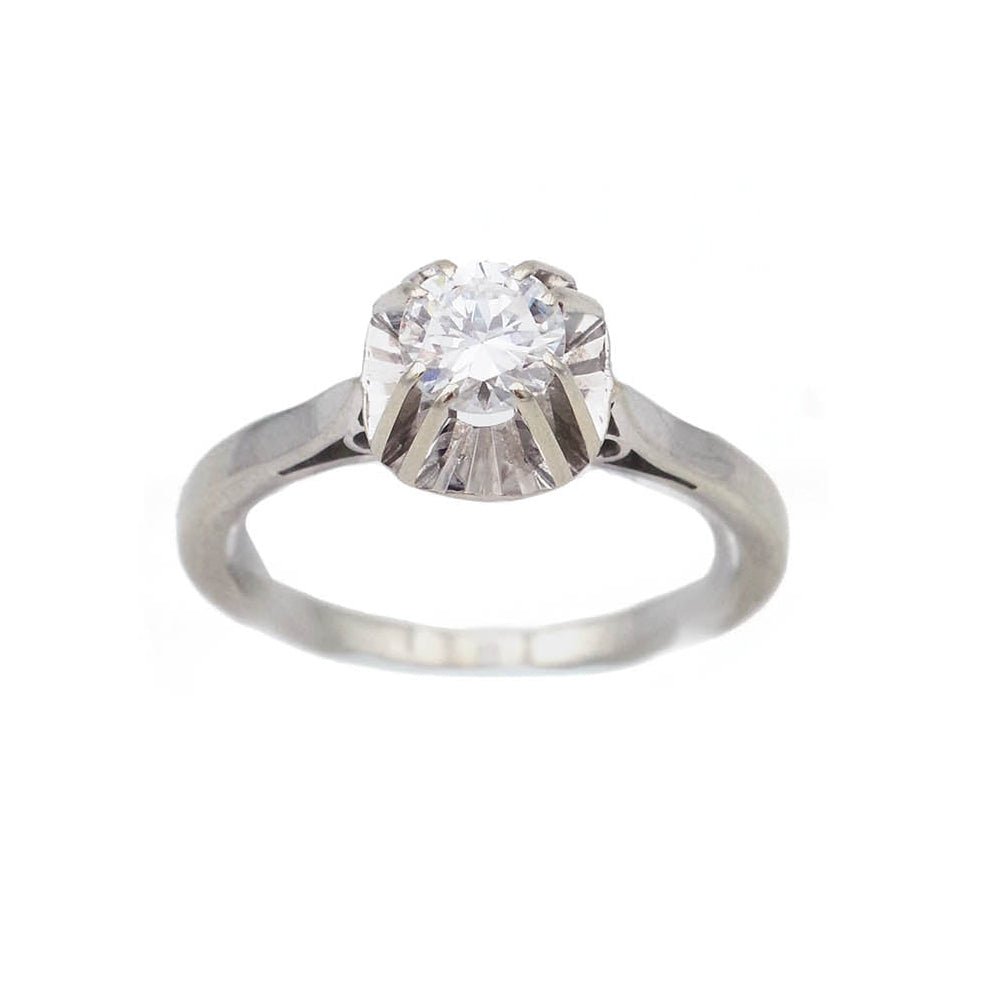 Bague Solitaire en or blanc et diamant - Castafiore