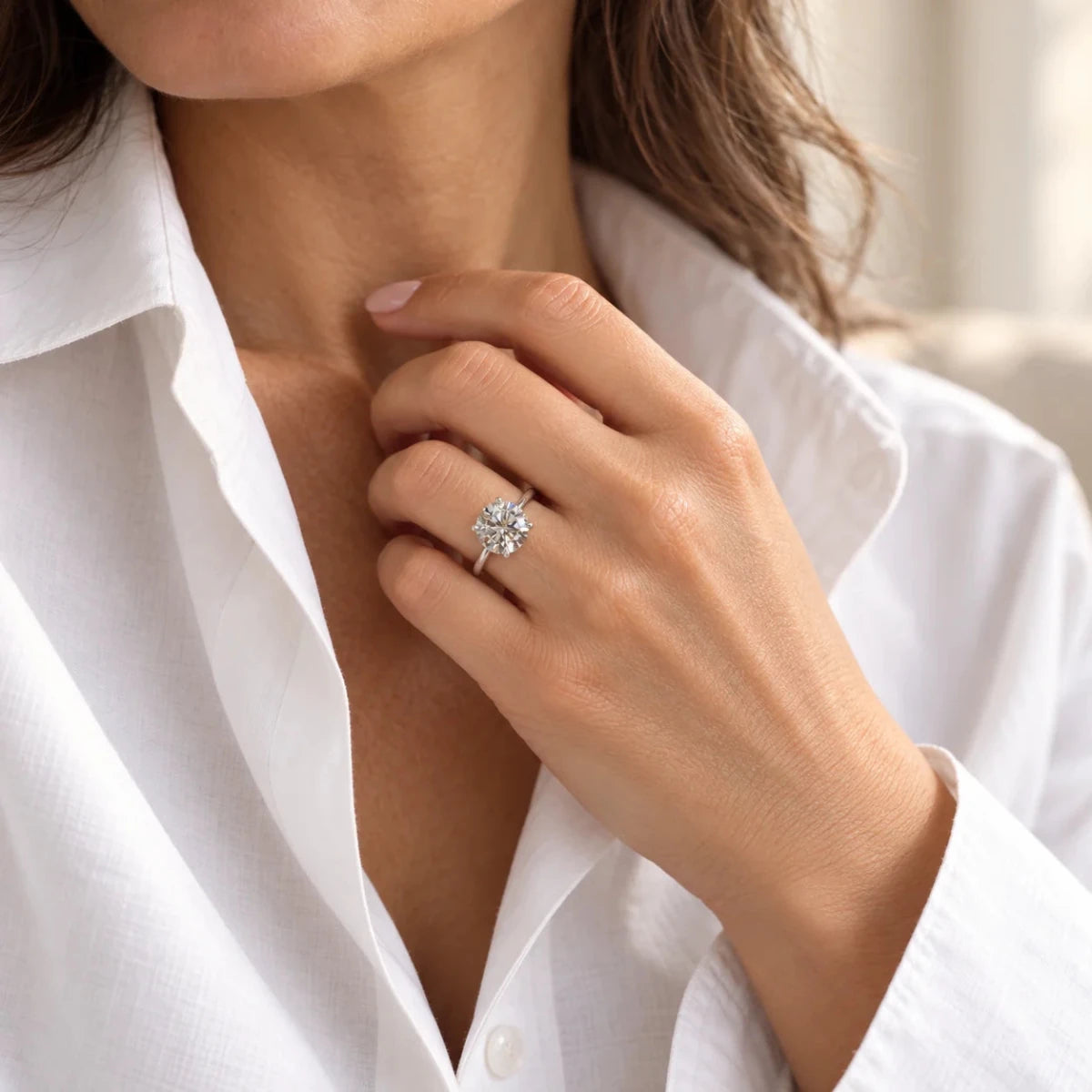 Bague Solitaire en or blanc et diamant - Castafiore