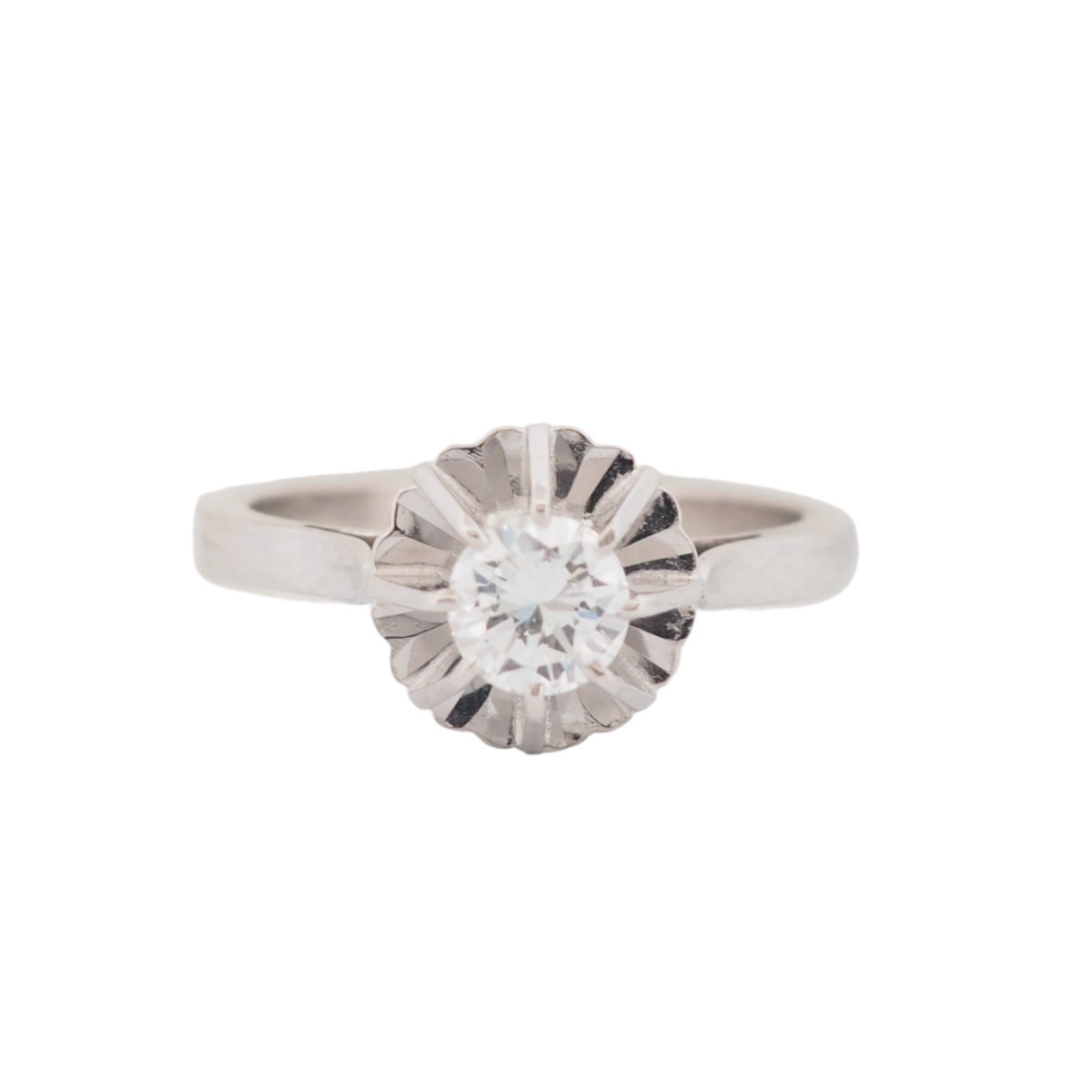 Bague Solitaire en or blanc et diamant - Castafiore