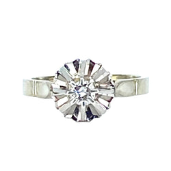 Bague solitaire en or blanc et diamant - Castafiore