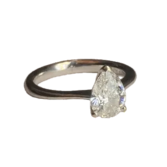 Bague Solitaire en or blanc et diamant - Castafiore