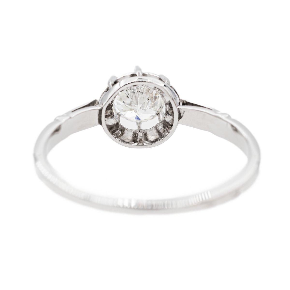 Bague Solitaire en or blanc et diamant - Castafiore