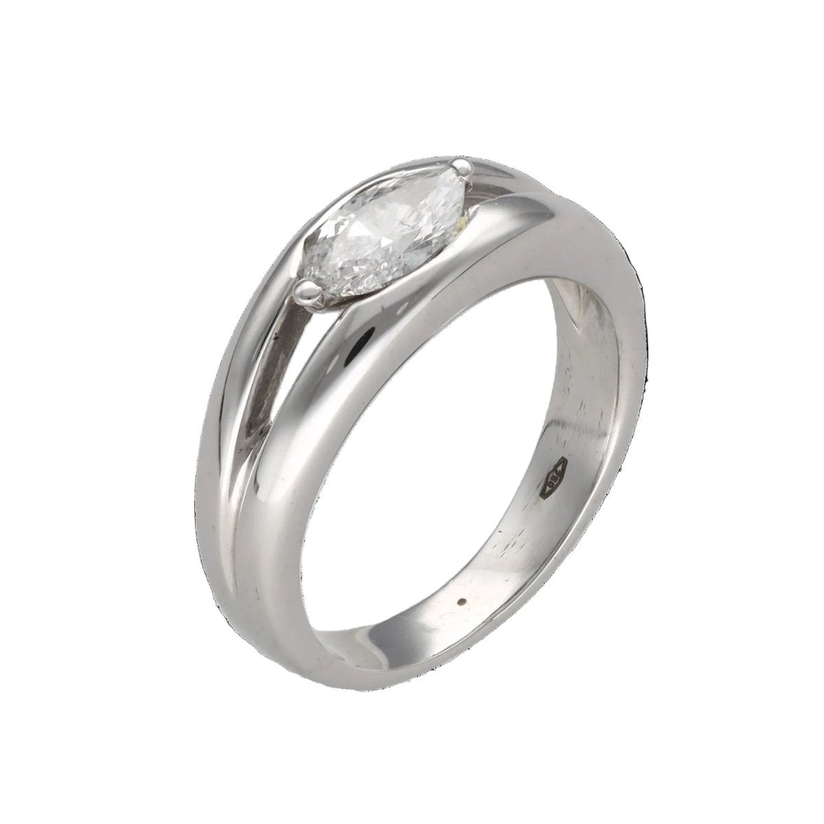 Bague Solitaire en or blanc et diamant - Castafiore