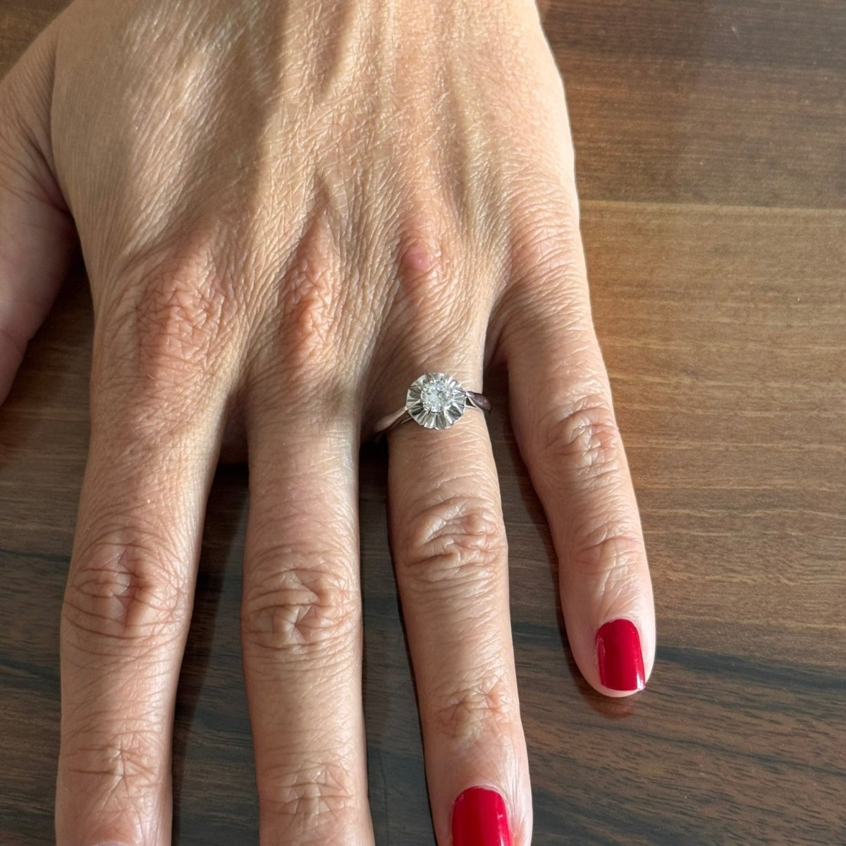 Bague Solitaire en or blanc et diamant - Castafiore