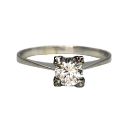 Bague Solitaire en or blanc et diamant - Castafiore