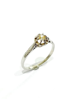 Bague Solitaire en or blanc et diamant - Castafiore