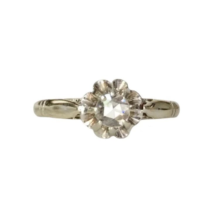 Bague Solitaire en or blanc et diamant - Castafiore