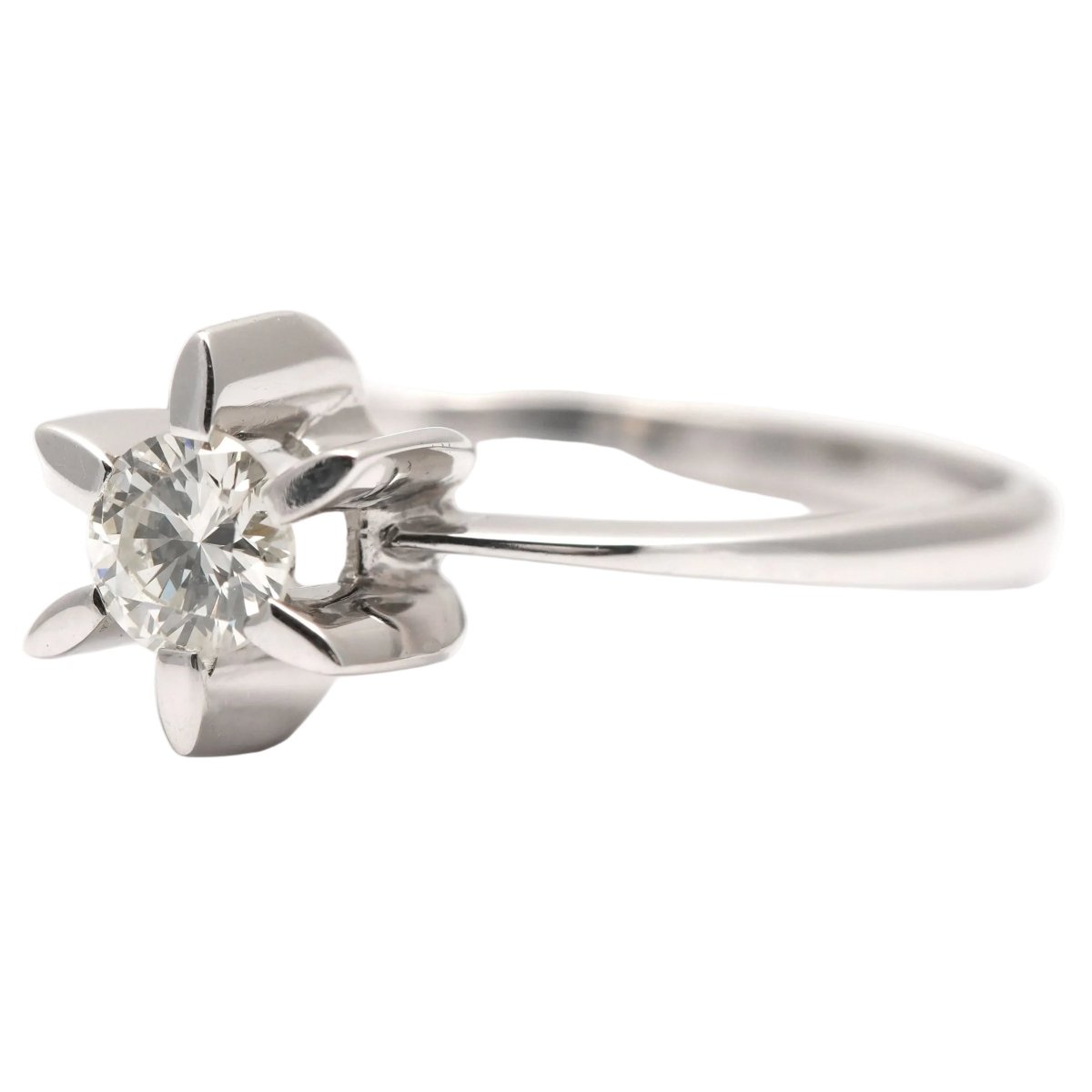 Bague Solitaire en or blanc et diamant - Castafiore