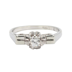 Bague Solitaire en or blanc et diamant - Castafiore