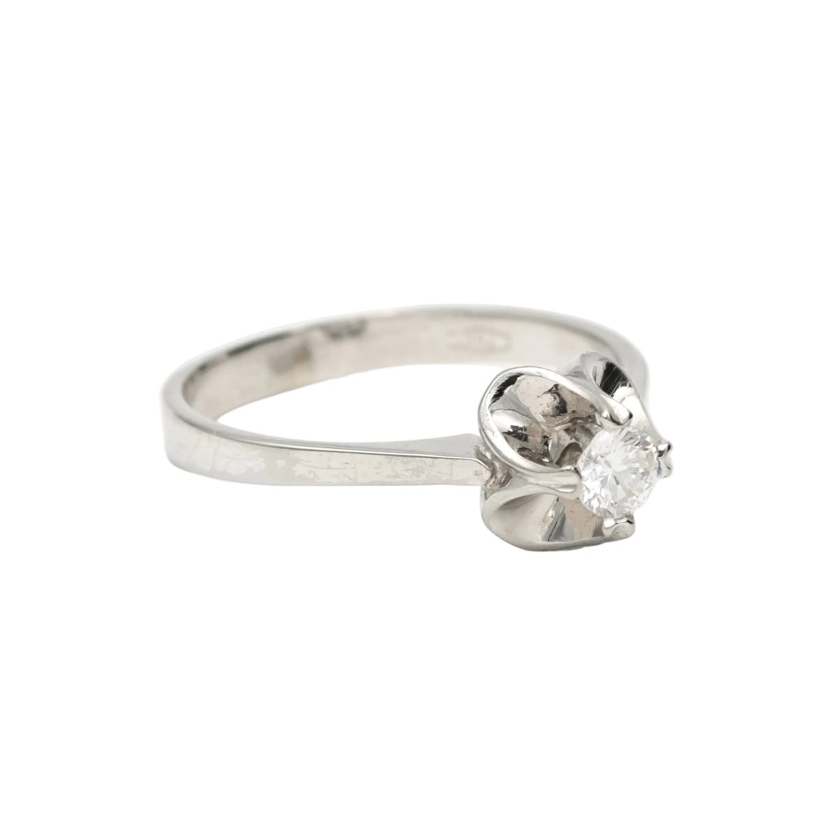 Bague Solitaire en or blanc et diamant - Castafiore