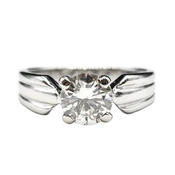Bague Solitaire en or blanc et diamant - Castafiore
