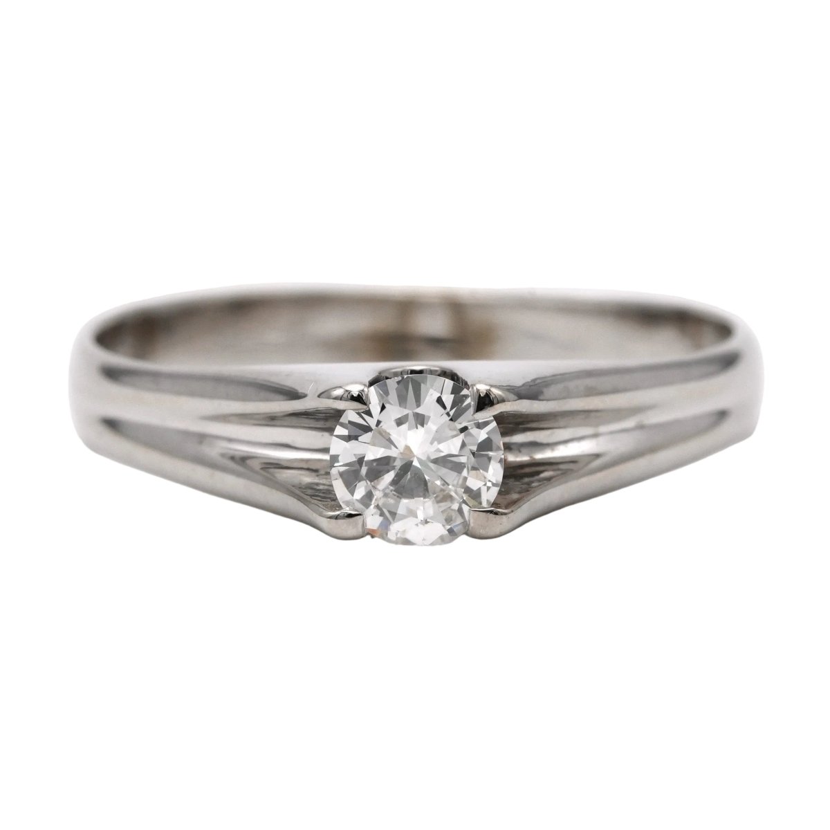 Bague Solitaire en or blanc et diamant - Castafiore