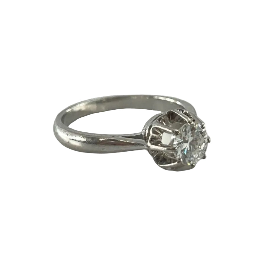 Bague Solitaire en or blanc et diamant - Castafiore