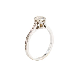 Bague Solitaire en or blanc et diamant - Castafiore