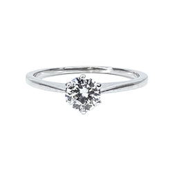 Bague solitaire en or blanc et diamant - Castafiore