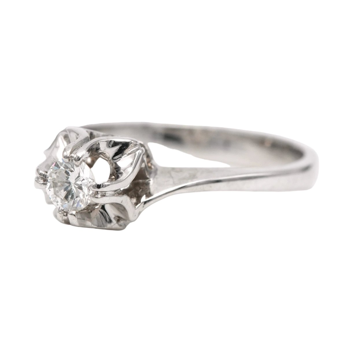 Bague Solitaire en or blanc et diamant - Castafiore