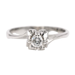 Bague Solitaire en or blanc et diamant - Castafiore