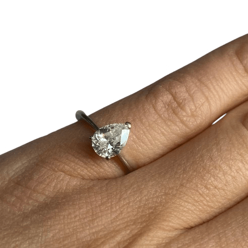 Bague Solitaire en or blanc et diamant - Castafiore