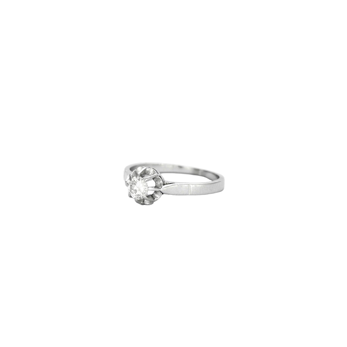 Bague Solitaire en or blanc et diamant - Castafiore