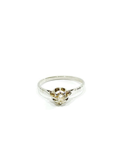Bague Solitaire en or blanc et diamant - Castafiore