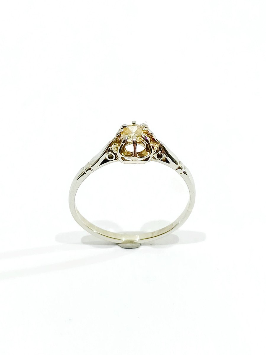 Bague Solitaire en or blanc et diamant - Castafiore