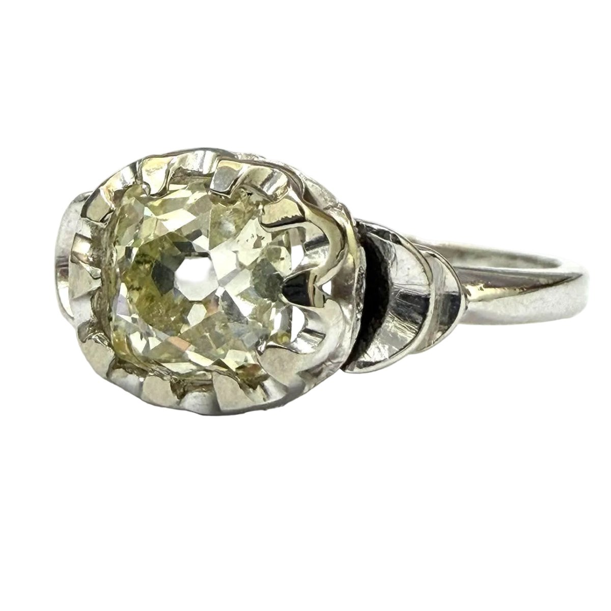 Bague Solitaire en or blanc et diamant - Castafiore