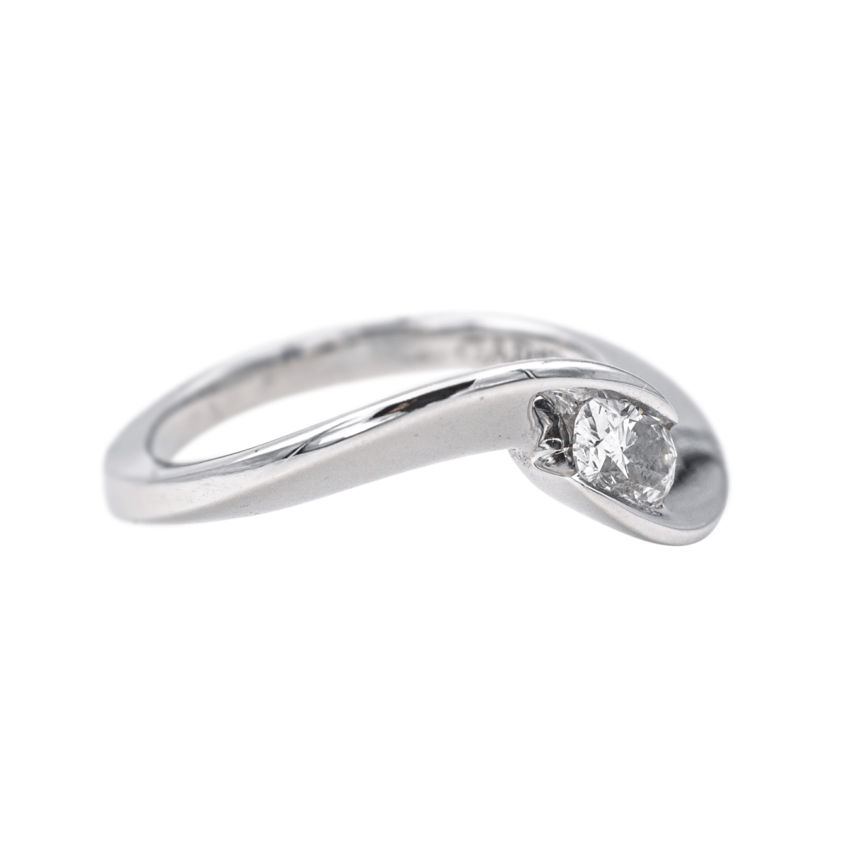 Bague Solitaire en or blanc et diamant - Castafiore