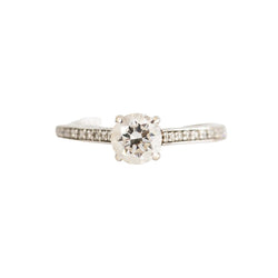 Bague Solitaire en or blanc et diamant - Castafiore