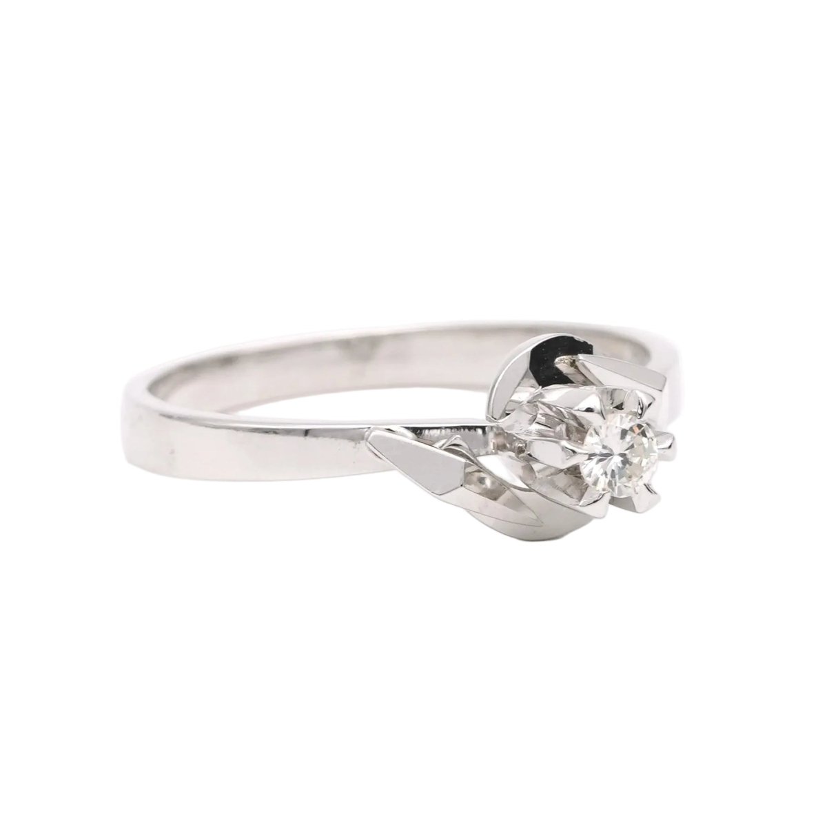 Bague Solitaire en or blanc et diamant - Castafiore