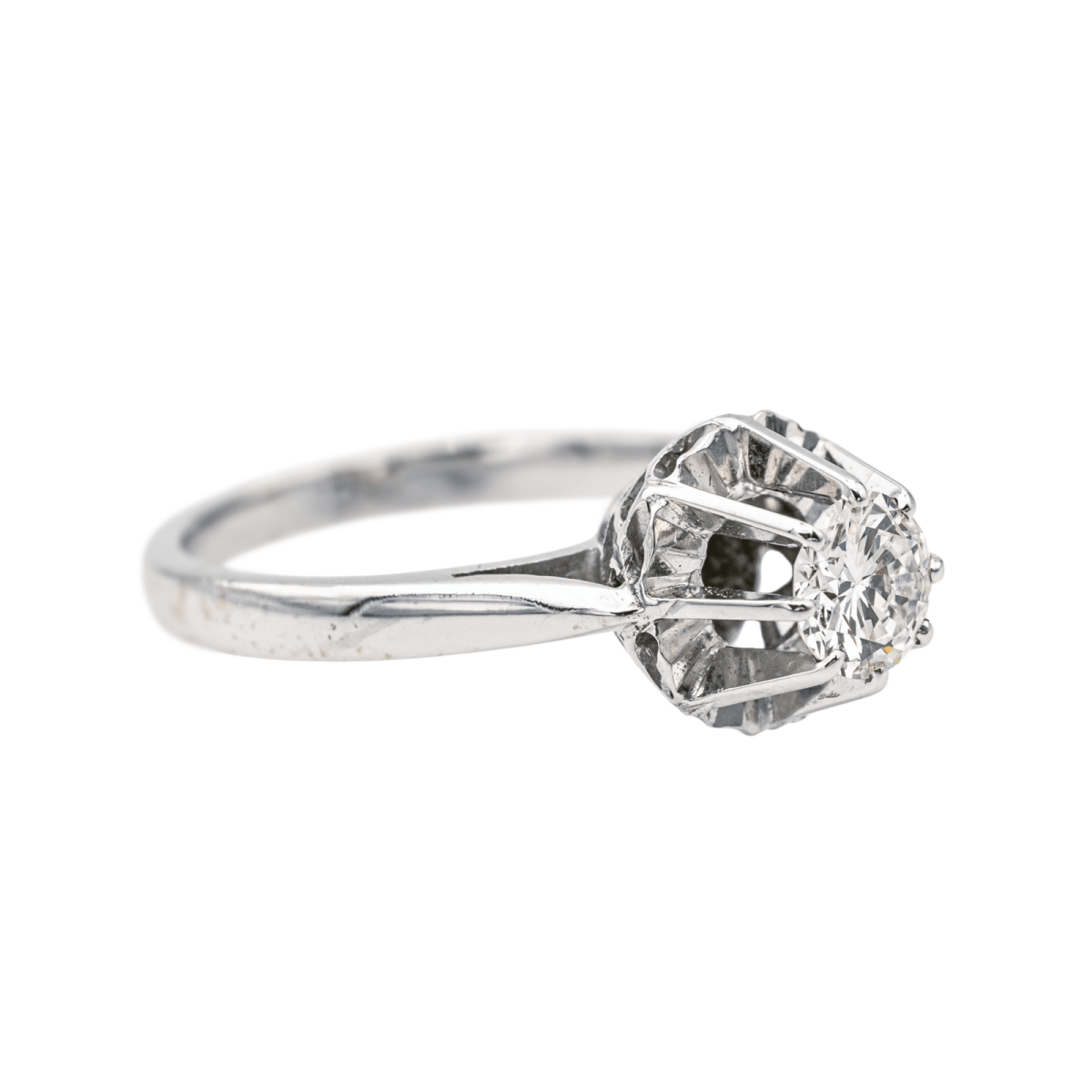 Bague Solitaire en or blanc et diamant - Castafiore