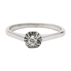 Bague Solitaire en or blanc et diamant - Castafiore