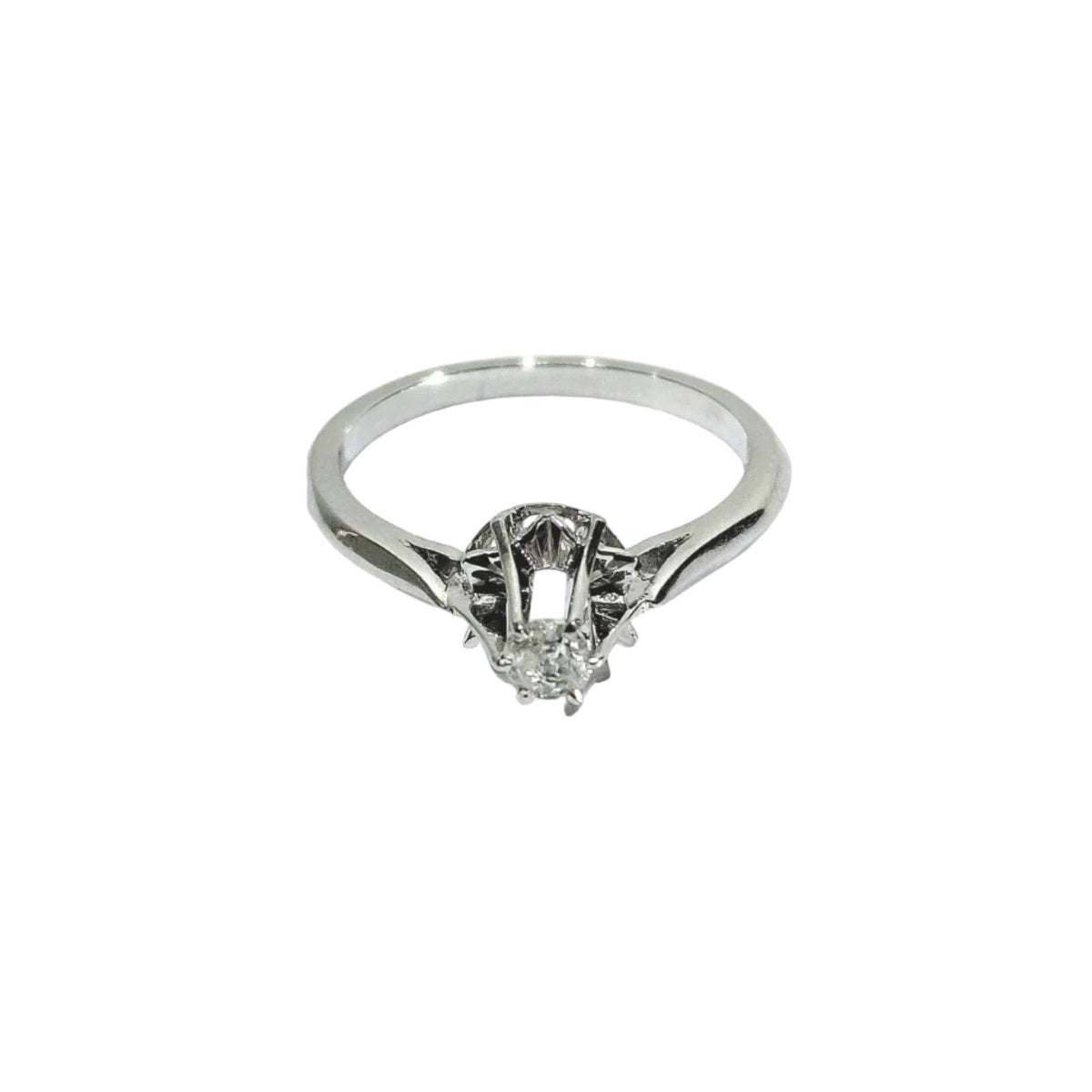 Bague Solitaire en or blanc et diamant - Castafiore