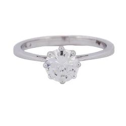 Bague Solitaire en or blanc et diamant - Castafiore