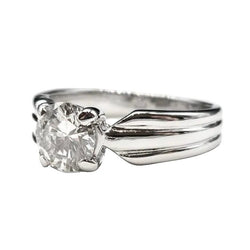 Bague Solitaire en or blanc et diamant - Castafiore