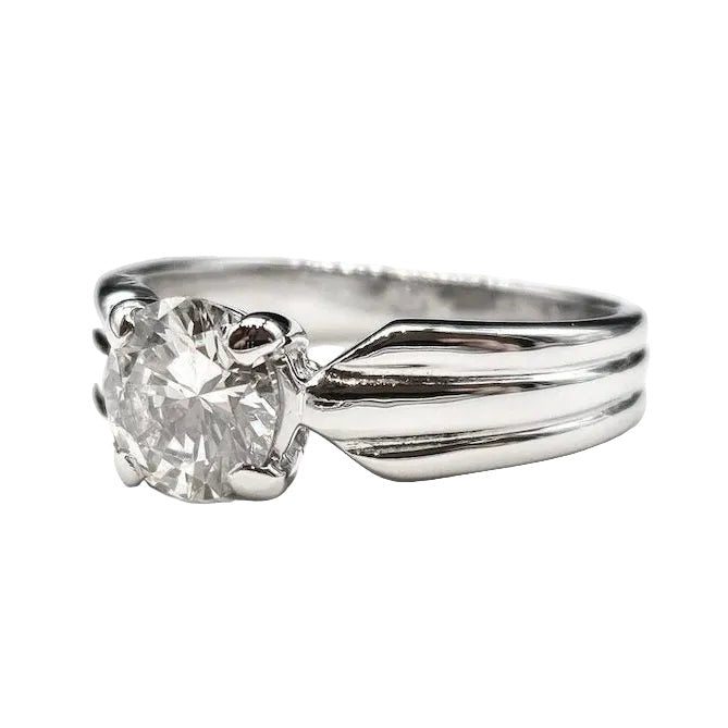 Bague Solitaire en or blanc et diamant - Castafiore